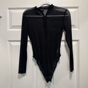 SHEIN Black Mesh Bodysuit